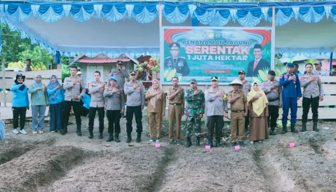
Gandeng Distan, Polres Kepulauan Sula Tanam Sejuta Bibit Jagung