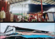 Pemda Kepsul Tak Peduli, Atap Pasar Makdahi Bocor, Pedagang Terpaksa Gunakan Terpal