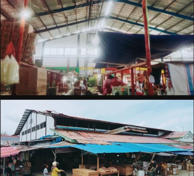 
Pemda Kepsul Tak Peduli, Atap Pasar Makdahi Bocor, Pedagang Terpaksa Gunakan Terpal