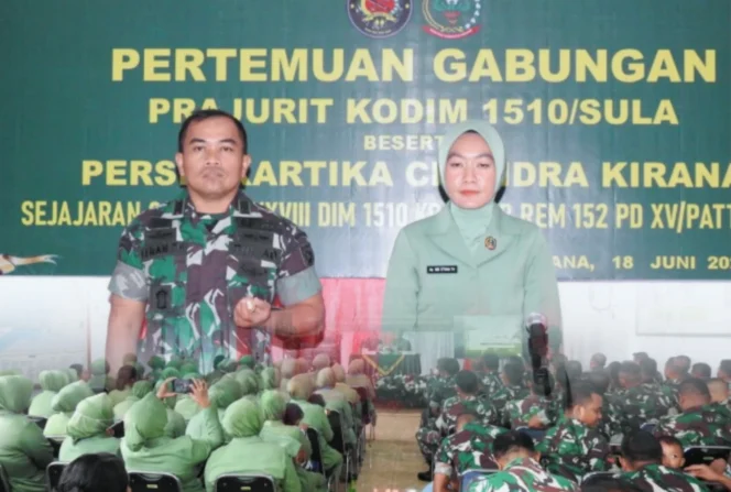 
Foto: Kodim 1510/Sula menggelar pertemuan gabungan bersama Persit Kartika Chandra Kirana Cabang XXXVIII.