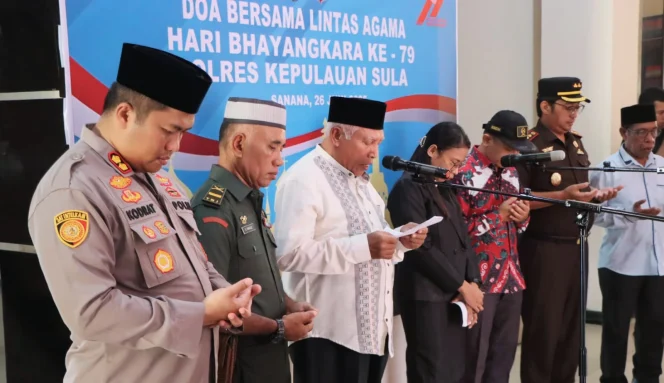 
HUT Bhayangkara ke-79, Polres Sula Gelar Doa Lintas Agama