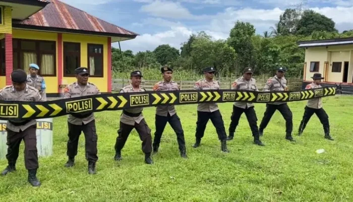 Polsek Sulabesi Barat Gelar Latihan Dalmas dan Simulasi PAM Mako