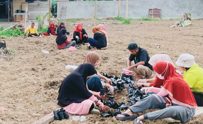 
Foto: TP-PKK melaksanakan kegiatan penanaman cabai di pekarangan rumah warga. (doc: istimewa)