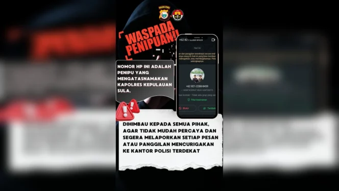 
Waspada! Foto Pejabat Polres Sula Dipakai Modus Penipuan