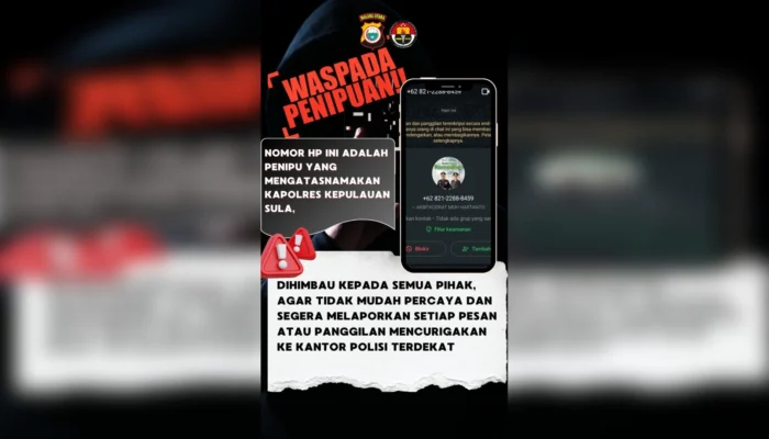 Waspada! Foto Pejabat Polres Sula Dipakai Modus Penipuan