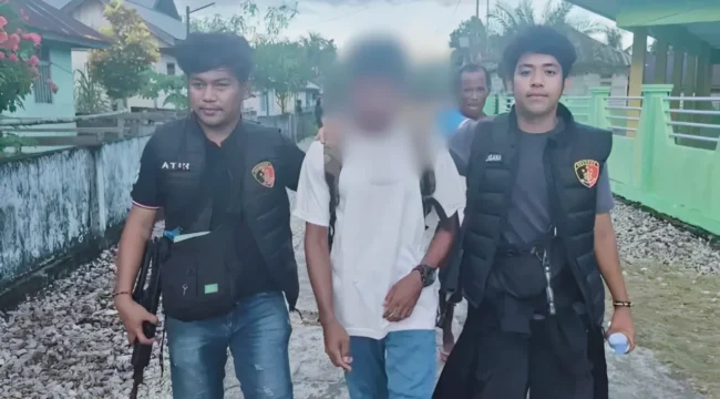 Foto: Tim Gabungan Polres Kepulauan Sula, saat menjemput terduga pelaku penikaman. (doc: istimewa)