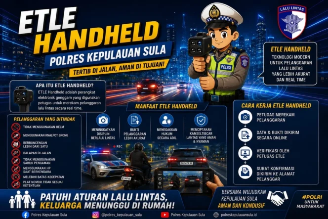 
Siap-siap! ETLE Handheld Polres Sula Mulai Bidik Pengendara Bandel