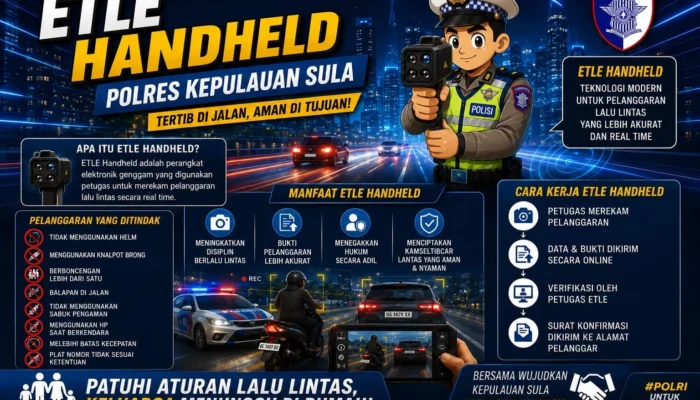Siap-siap! ETLE Handheld Polres Sula Mulai Bidik Pengendara Bandel