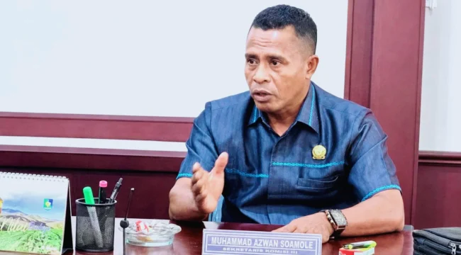 Foto: Sekretaris Komisi III DPRD Kepulauan Sula, Muhammad Azwan Soamole. (doc: bacaritamalut.com)